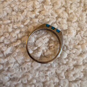 Vintage Sterling Silver with Turquoise Inlay Ring